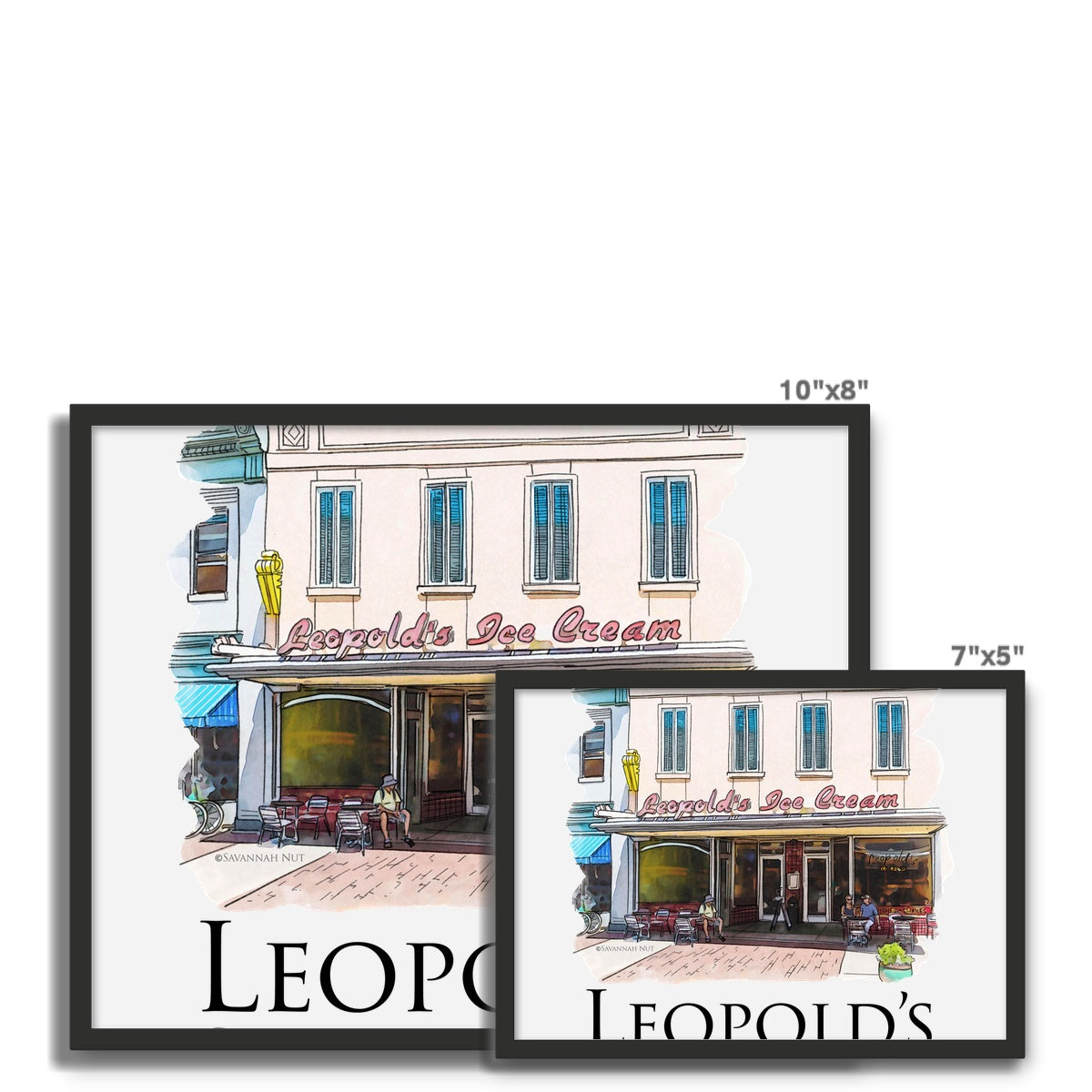 Leopold's Ice Cream Savannah Framed Photo Tile