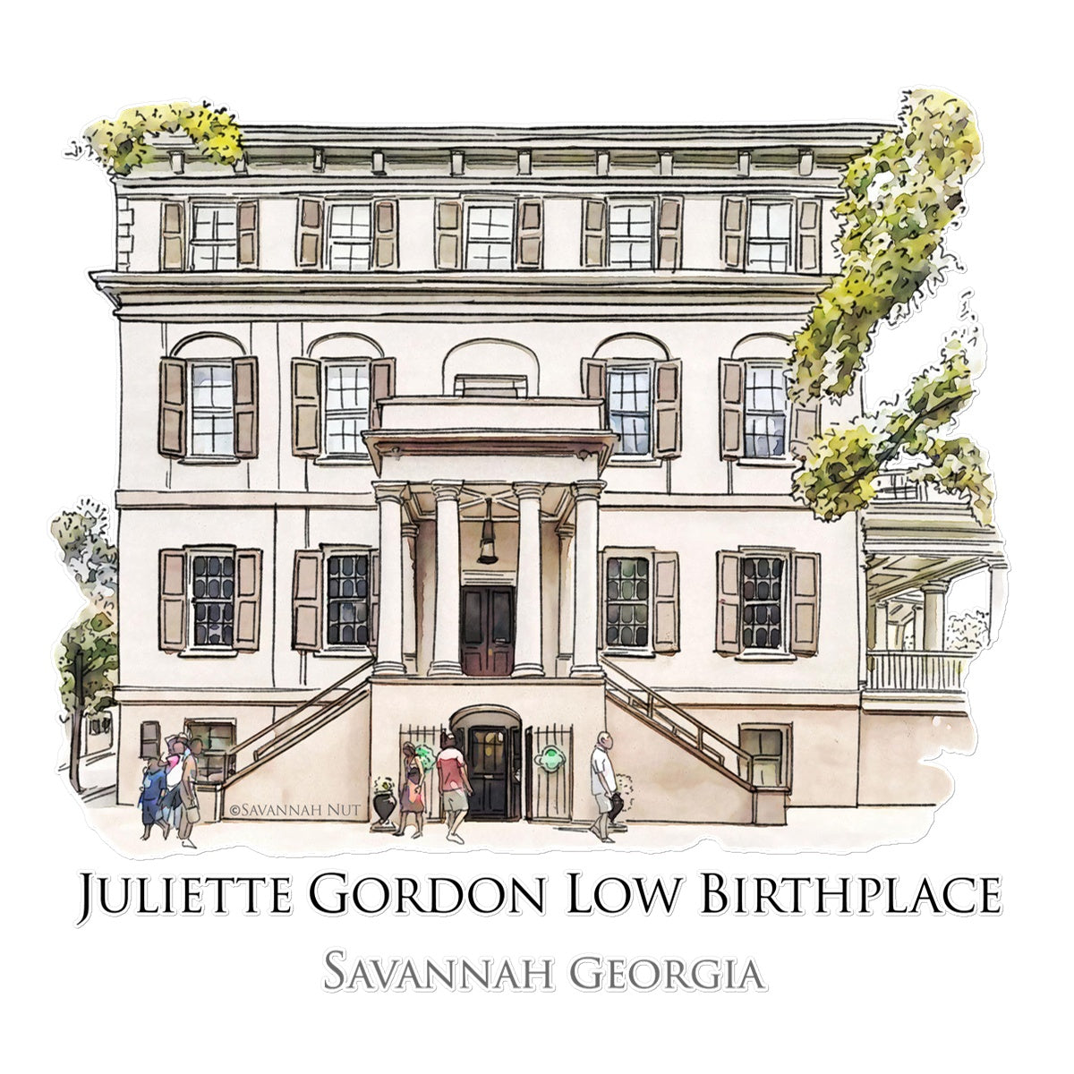 Juliette Gordon Low Birthplace Savannah Temporary Tattoo