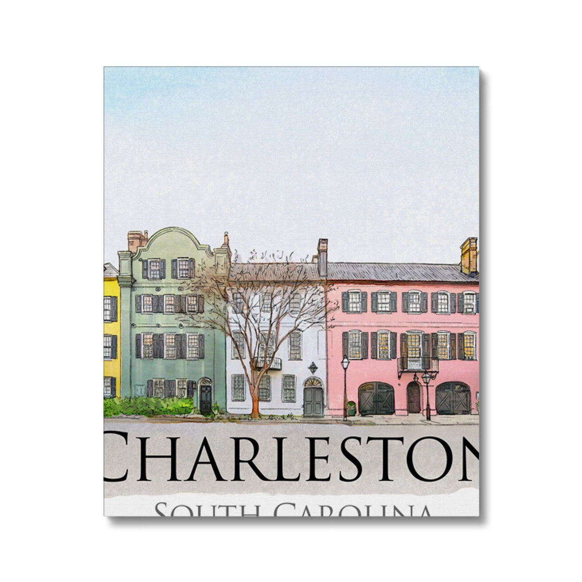 Charleston Rainbow Row Canvas
