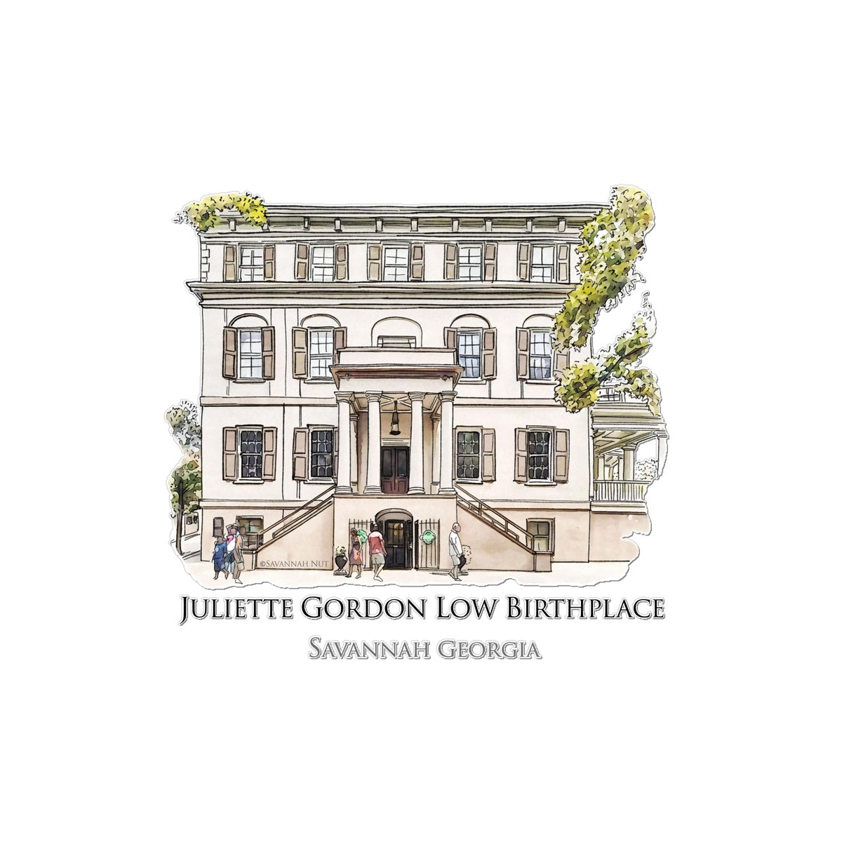 Juliette Gordon Low Birthplace Savannah Temporary Tattoo