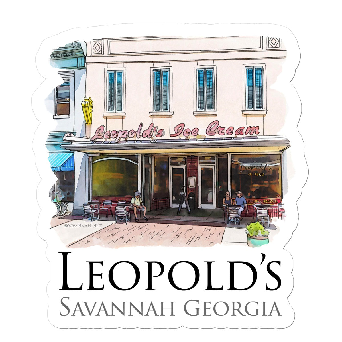 Leopold's Ice Cream Savannah Sticker