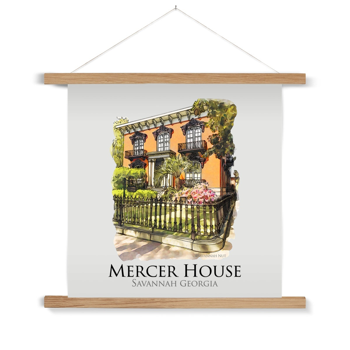 Mercer House Savannah Georgia Fine Art Print with Hanger