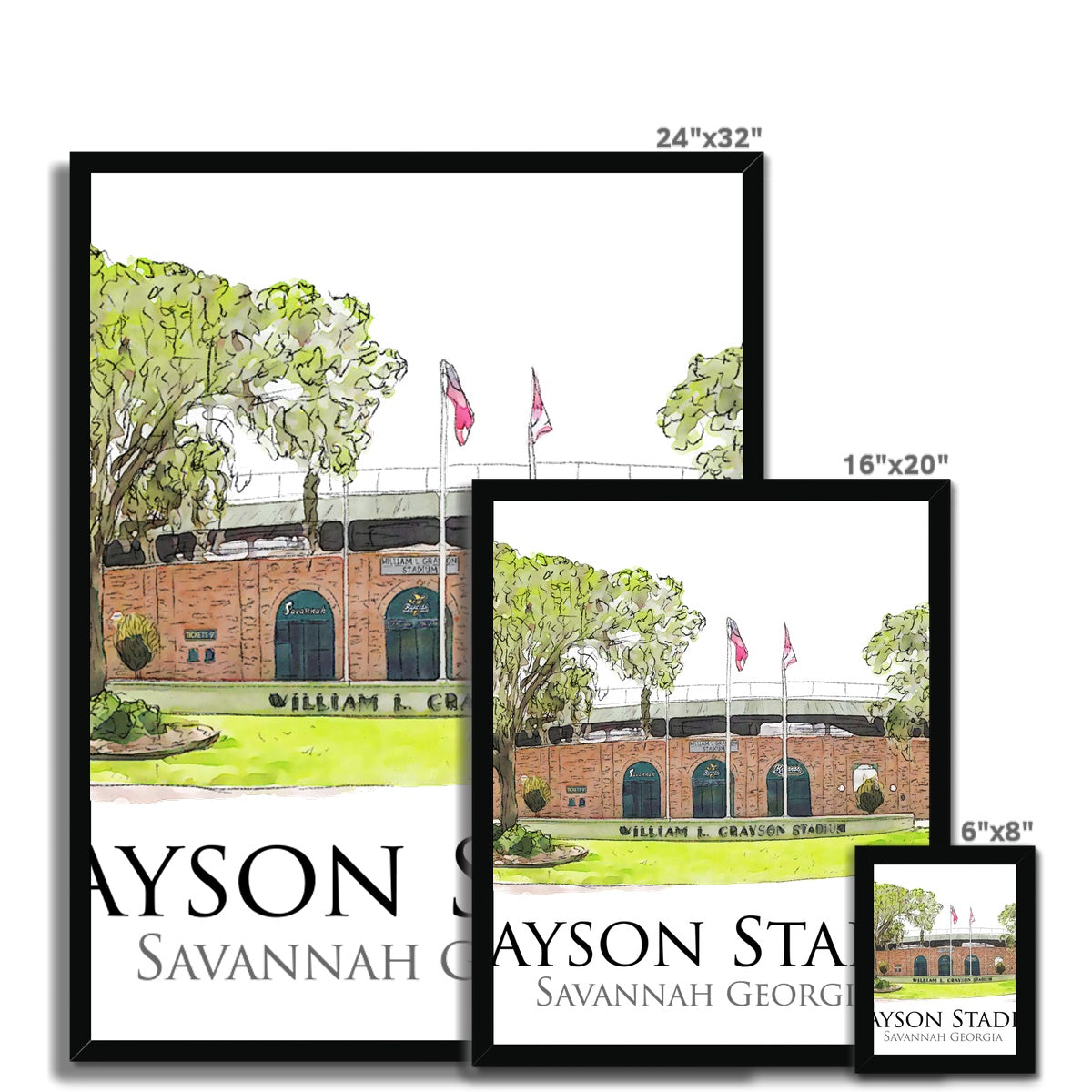 Grayson Stadium - Home of the Savannah Bananas Budget Framed Poster