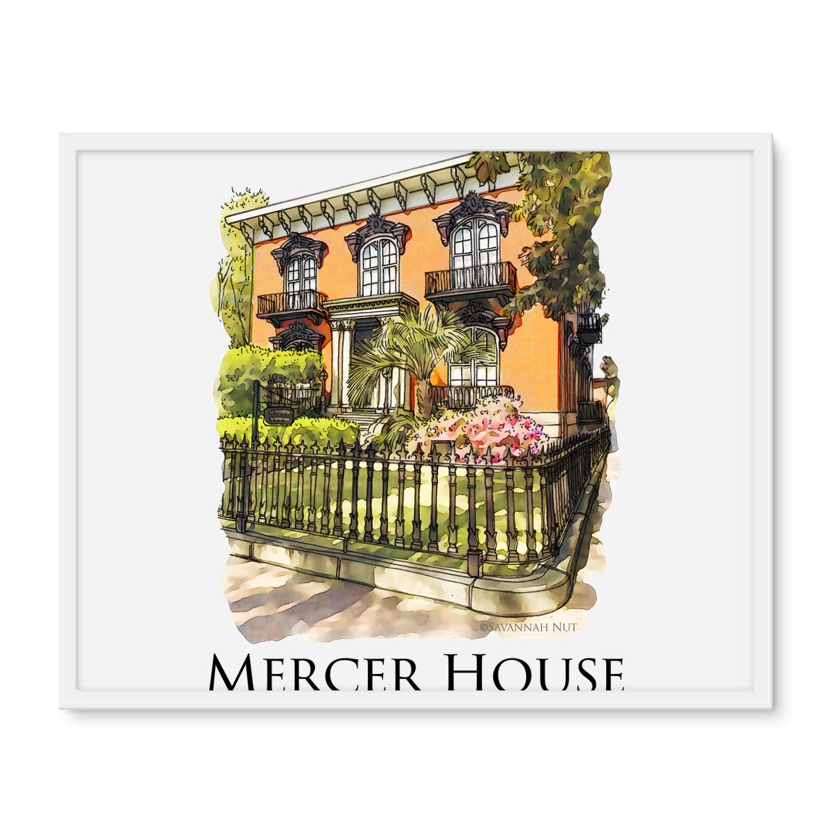 Mercer House Savannah Georgia Framed Photo Tile