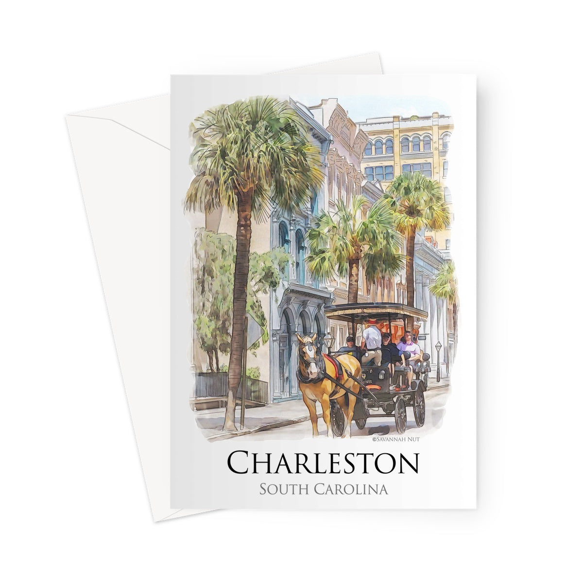 Charleston Carriage Tour Greeting Card