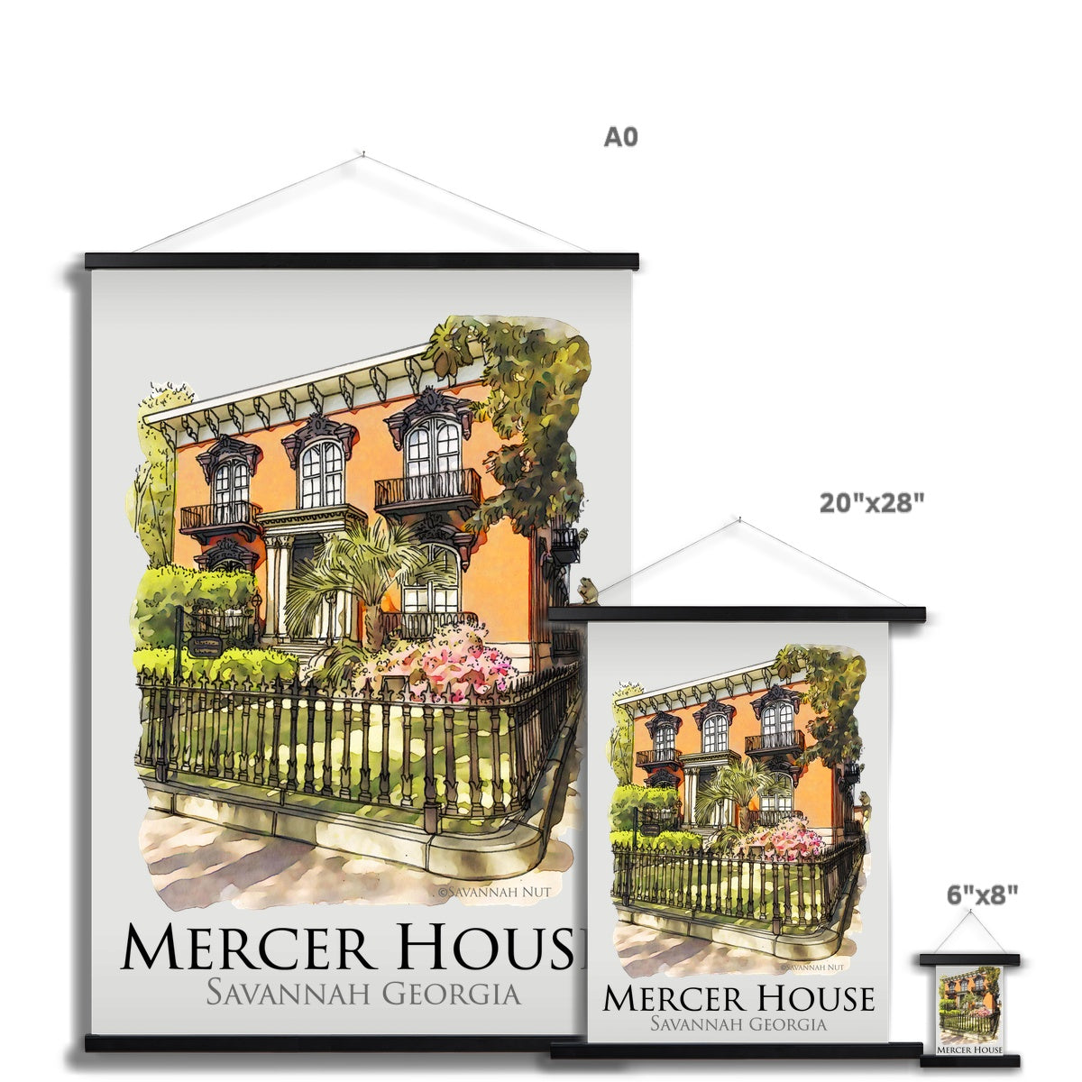 Mercer House Savannah Georgia Fine Art Print with Hanger