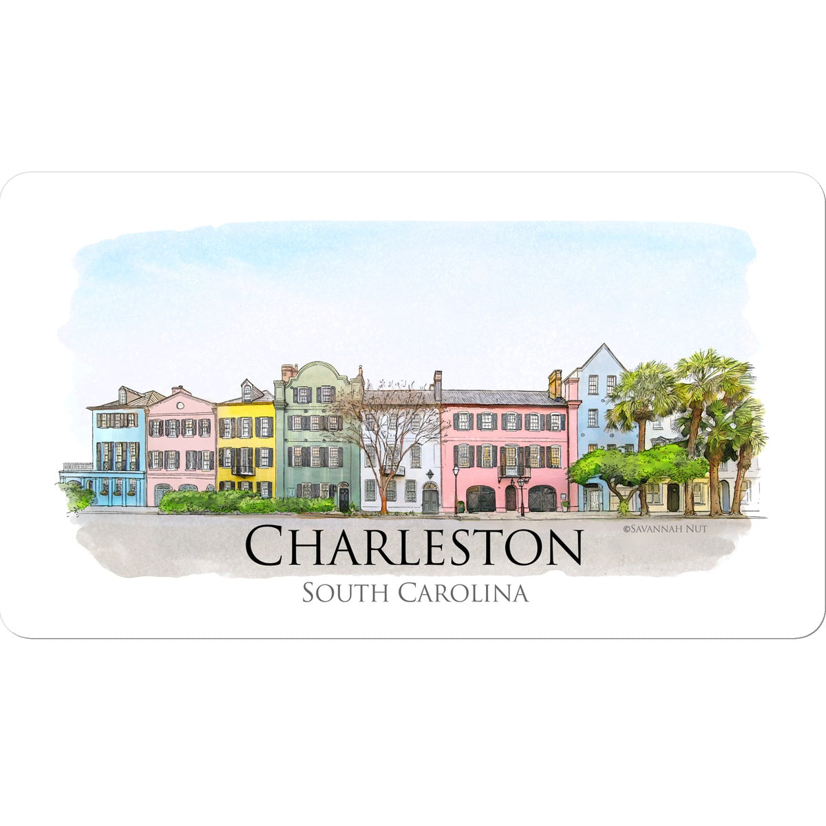 Charleston Rainbow Row Sticker