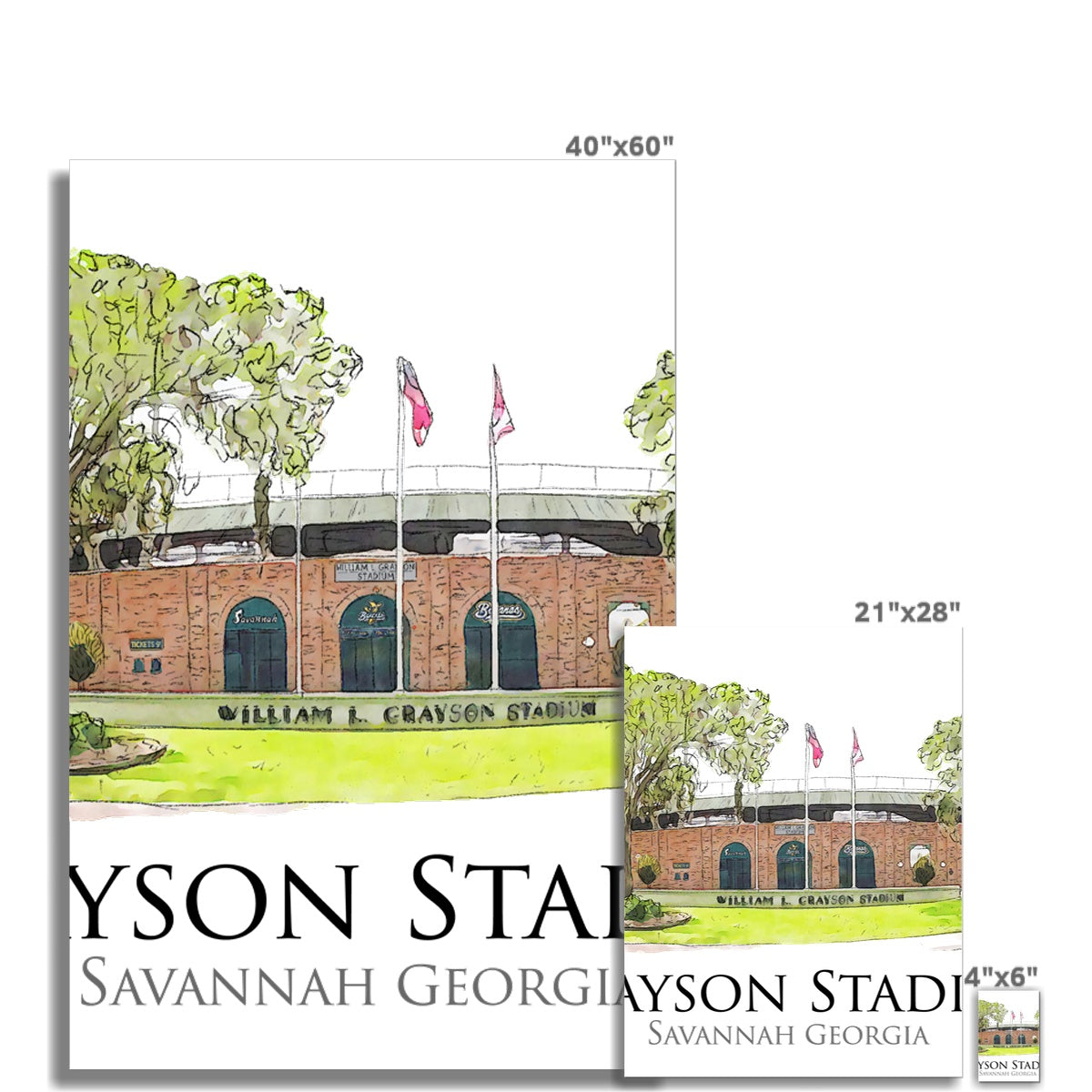 Grayson Stadium - Home of the Savannah Bananas Wall Art Poster