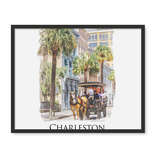 Charleston Carriage Tour Framed Photo Tile