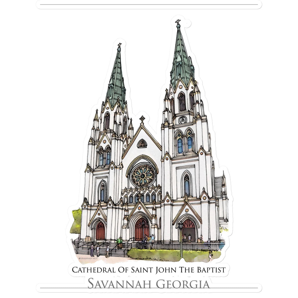 Cathedral of Saint John the Baptist Savannah Sticker