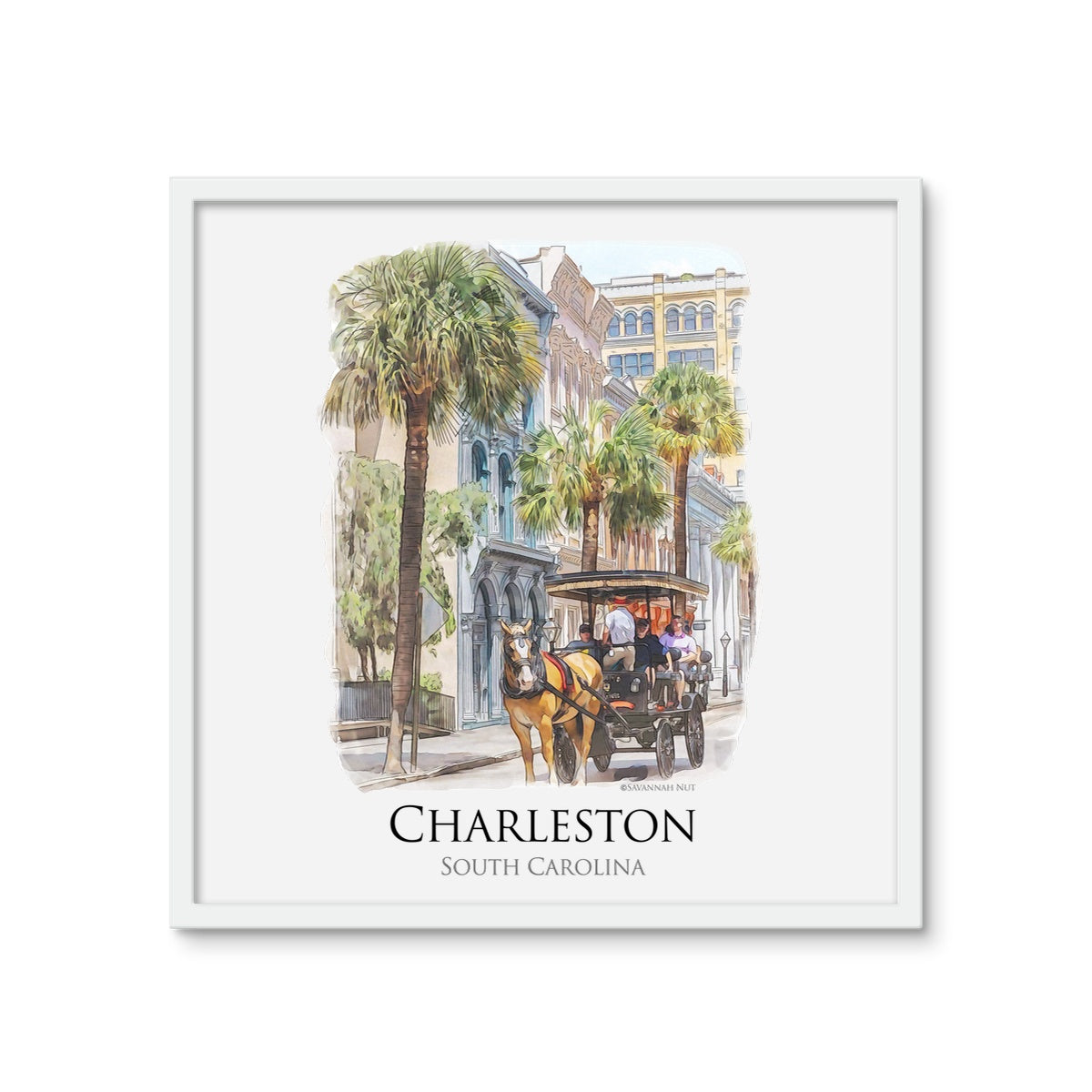 Charleston Carriage Tour Framed Photo Tile