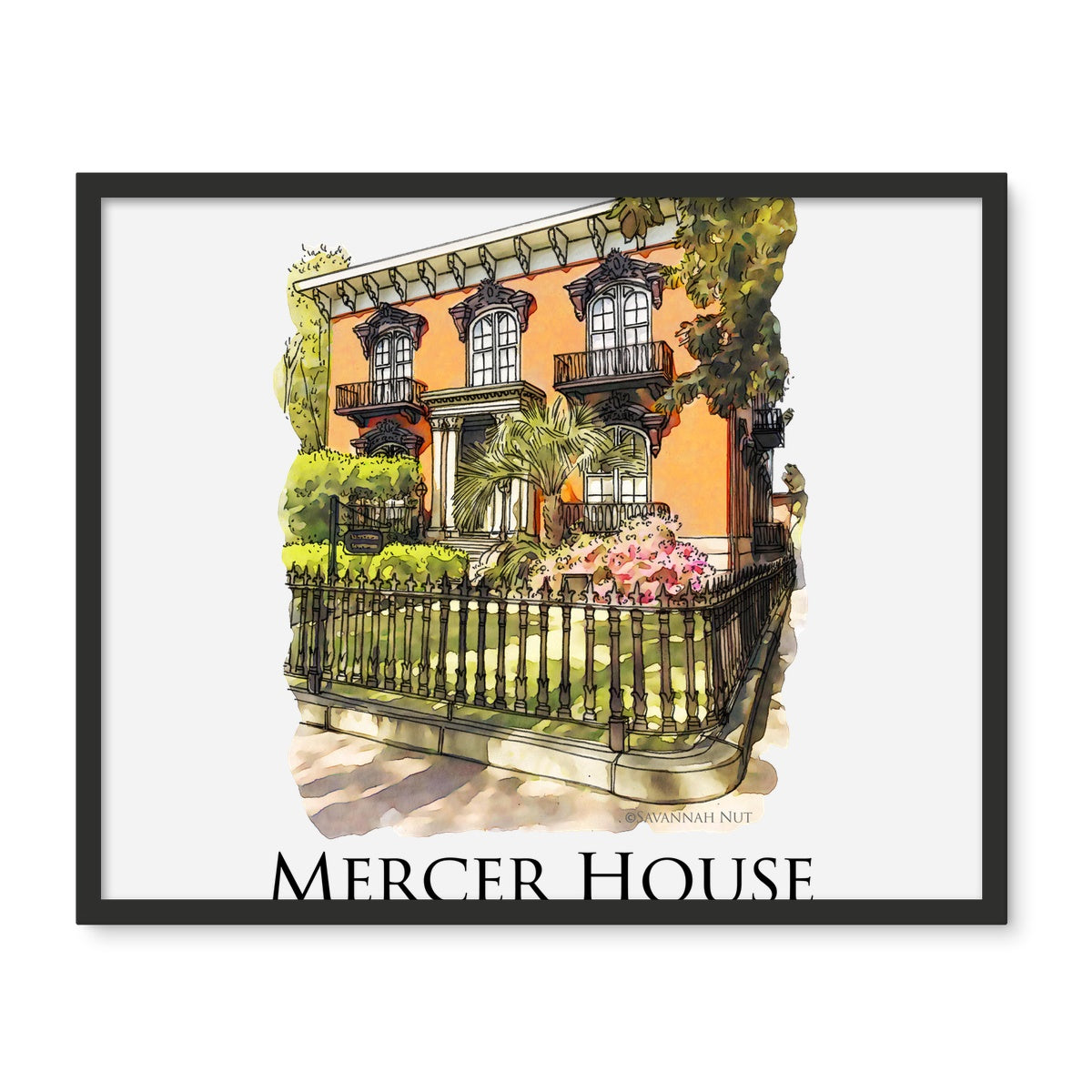 Mercer House Savannah Georgia Framed Photo Tile