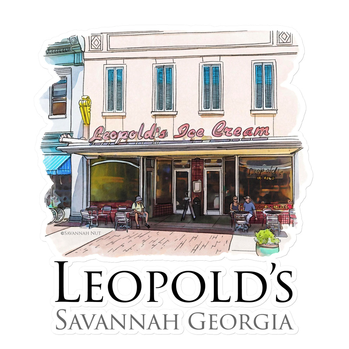 Leopold's Ice Cream Savannah Sticker