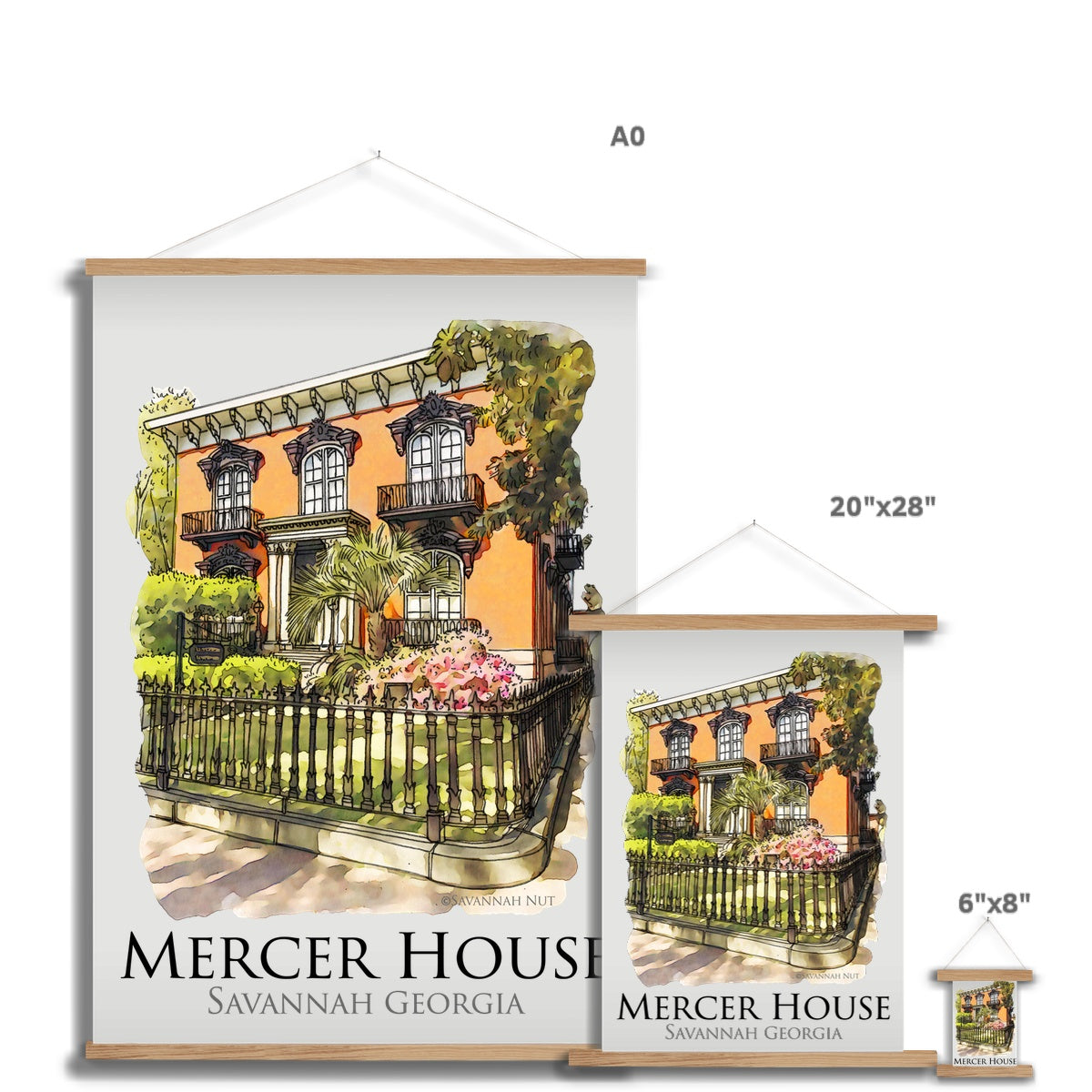 Mercer House Savannah Georgia Fine Art Print with Hanger