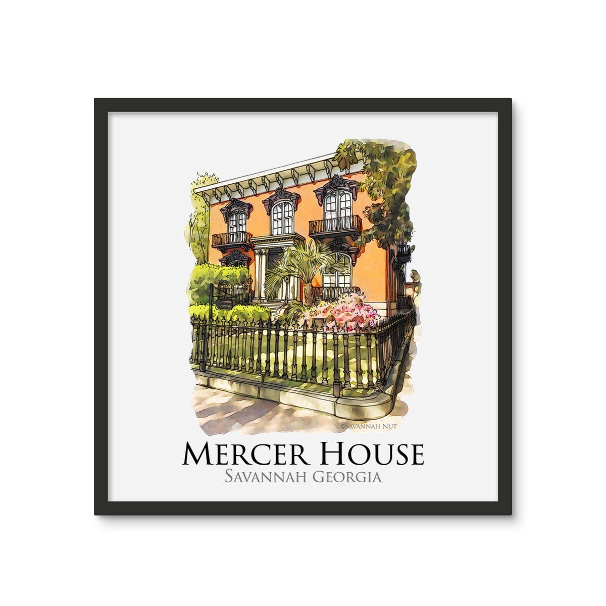 Mercer House Savannah Georgia Framed Photo Tile