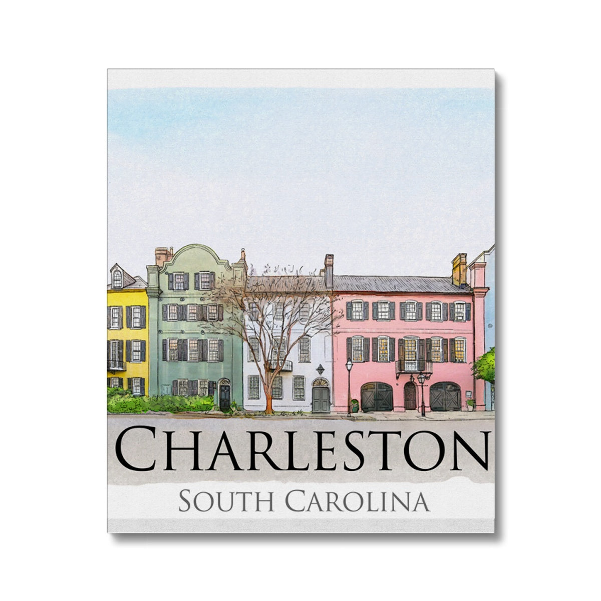 Charleston Rainbow Row Canvas