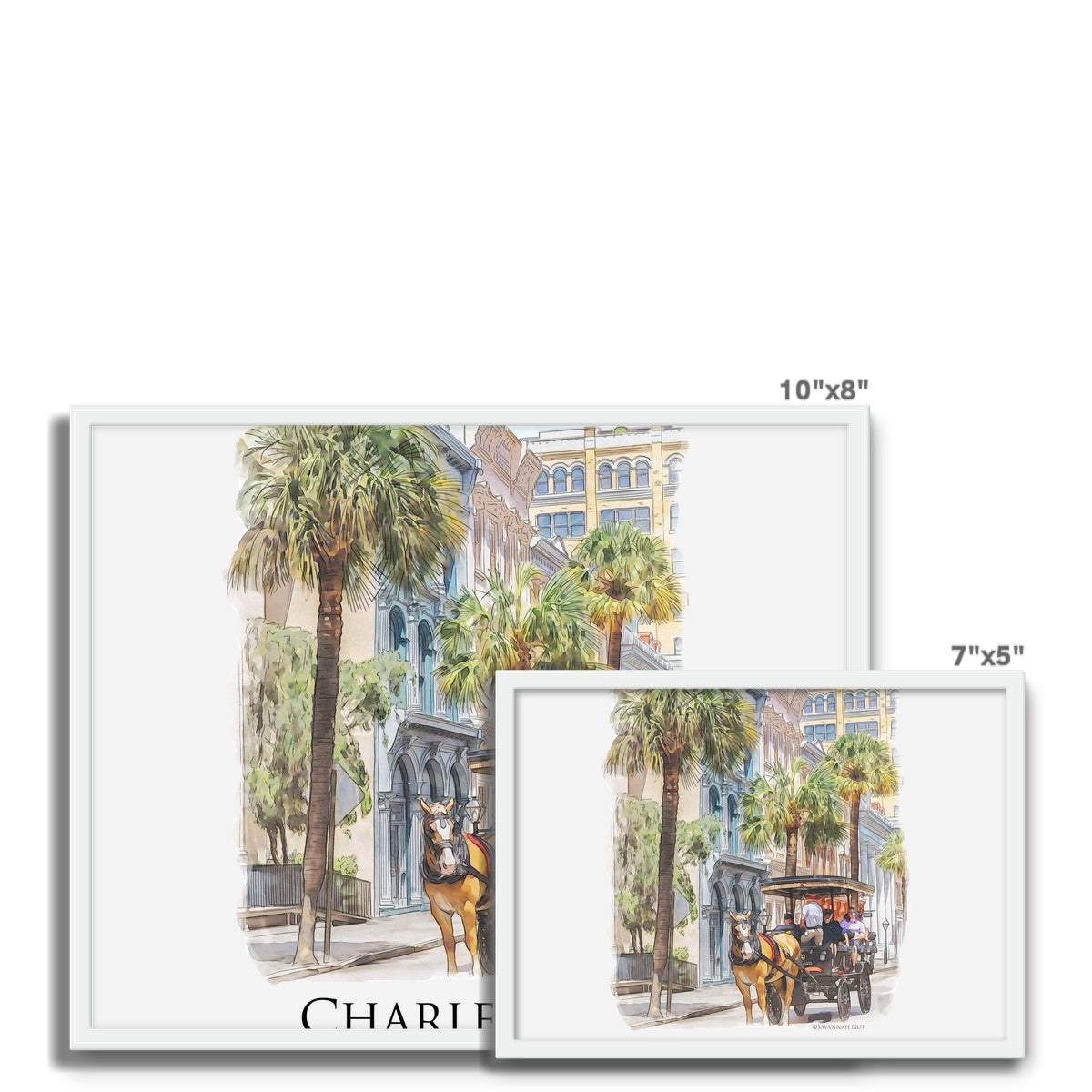 Charleston Carriage Tour Framed Photo Tile