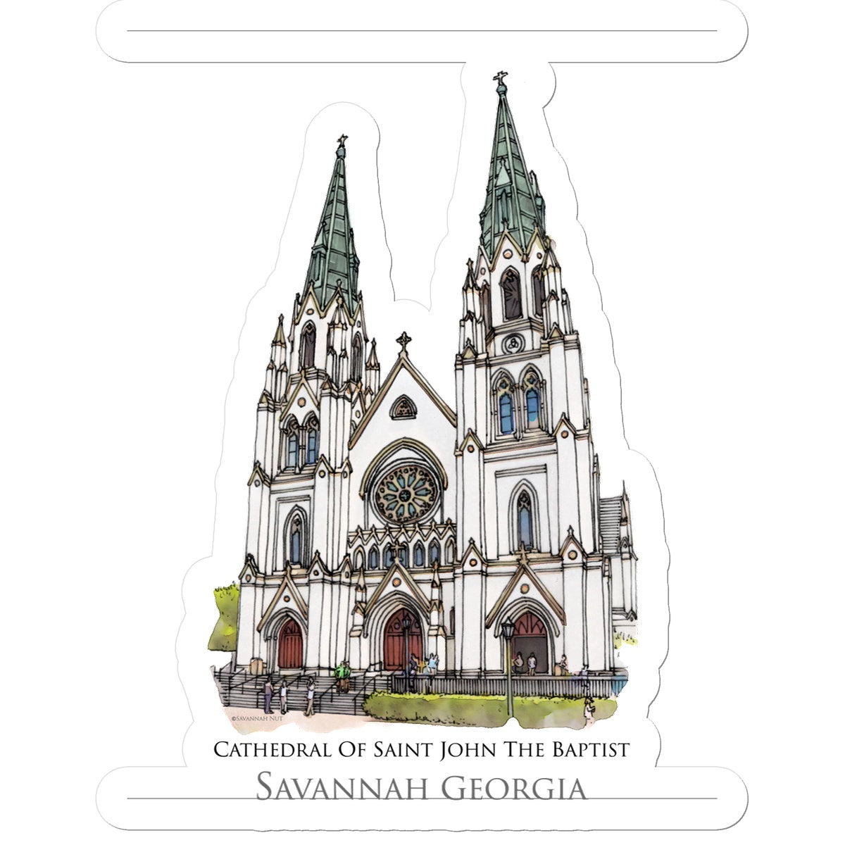 Cathedral of Saint John the Baptist Savannah Sticker