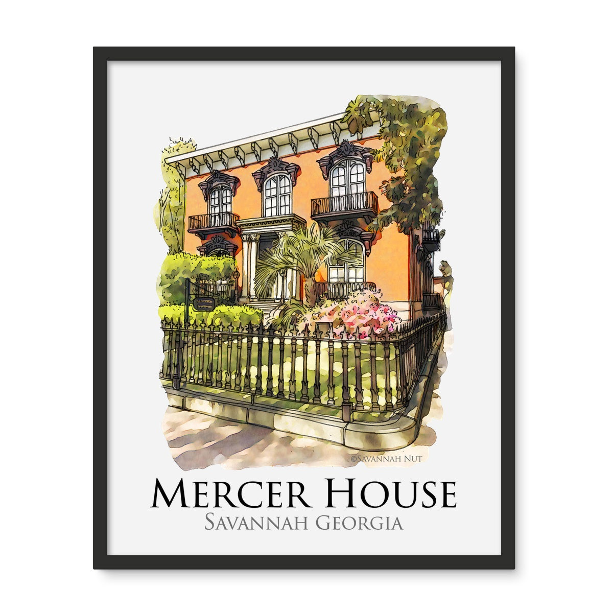 Mercer House Savannah Georgia Framed Photo Tile