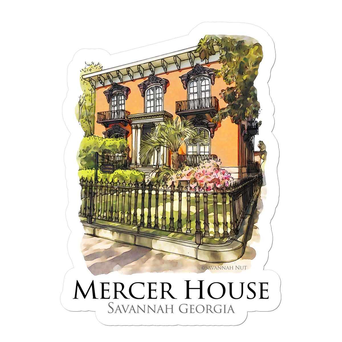 Mercer House Savannah Georgia Sticker