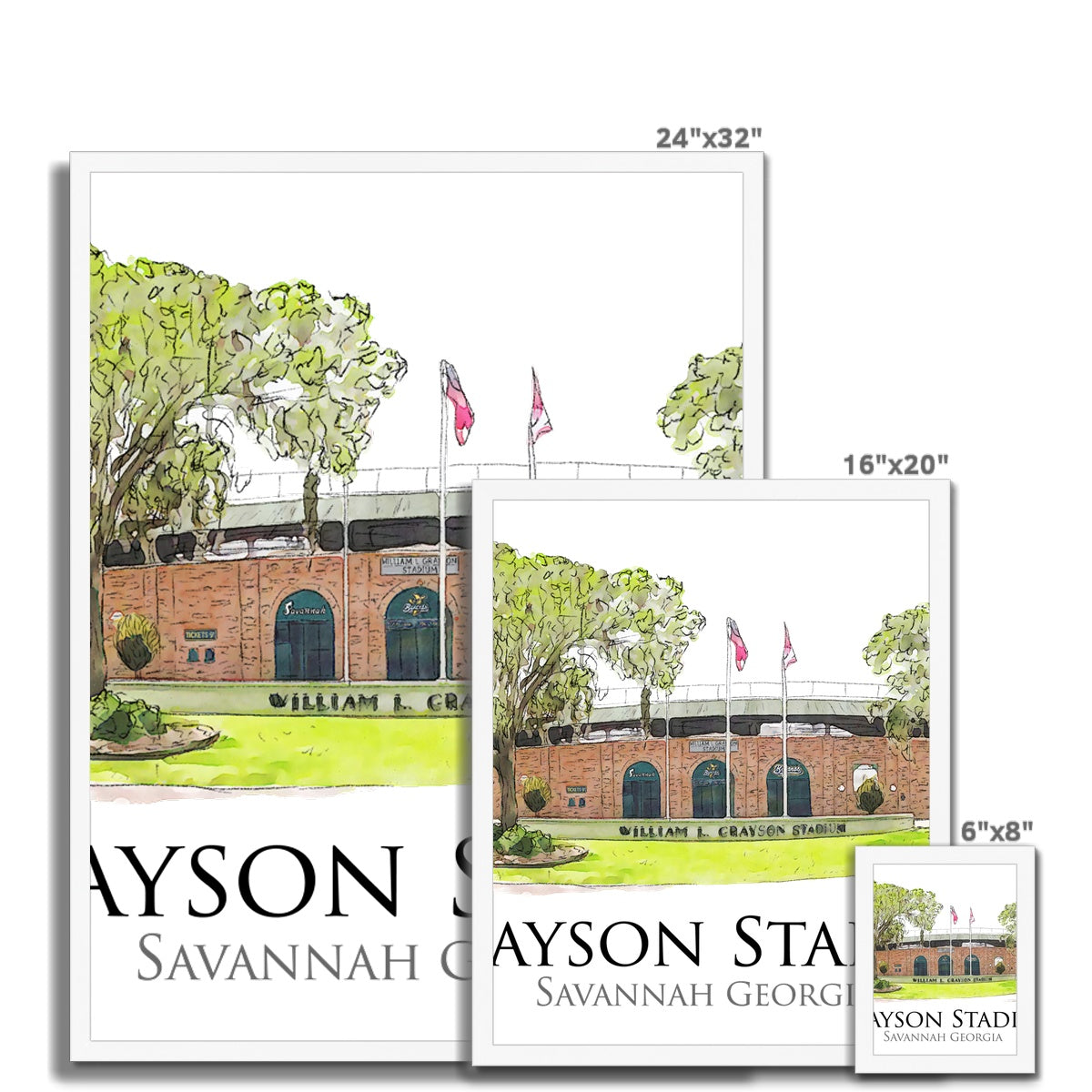 Grayson Stadium - Home of the Savannah Bananas Budget Framed Poster