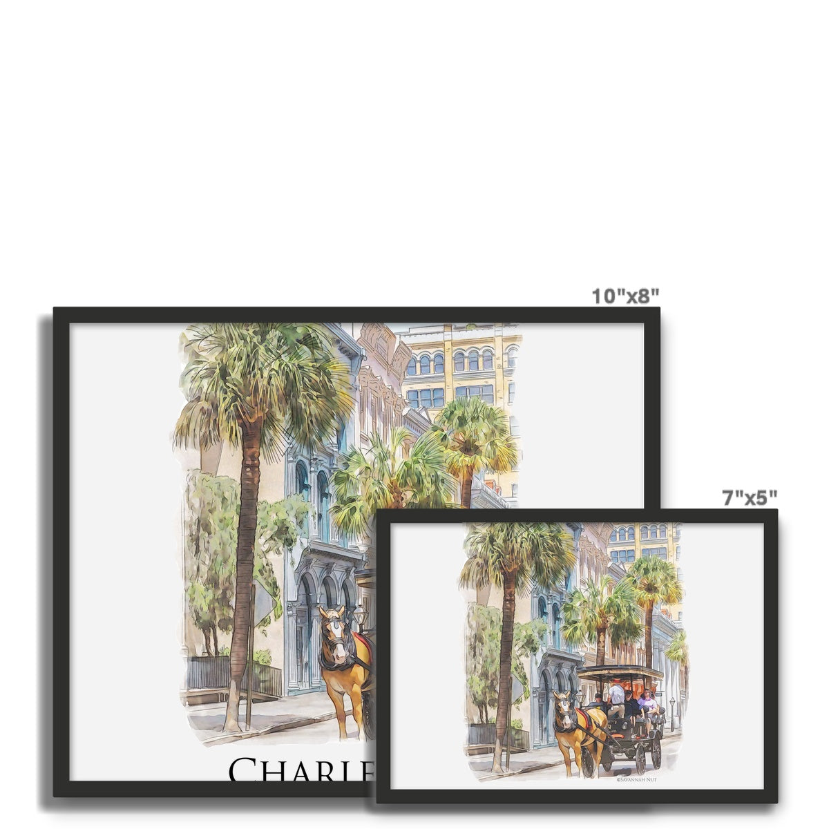 Charleston Carriage Tour Framed Photo Tile