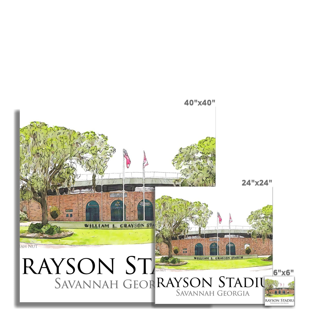 Grayson Stadium - Home of the Savannah Bananas Wall Art Poster