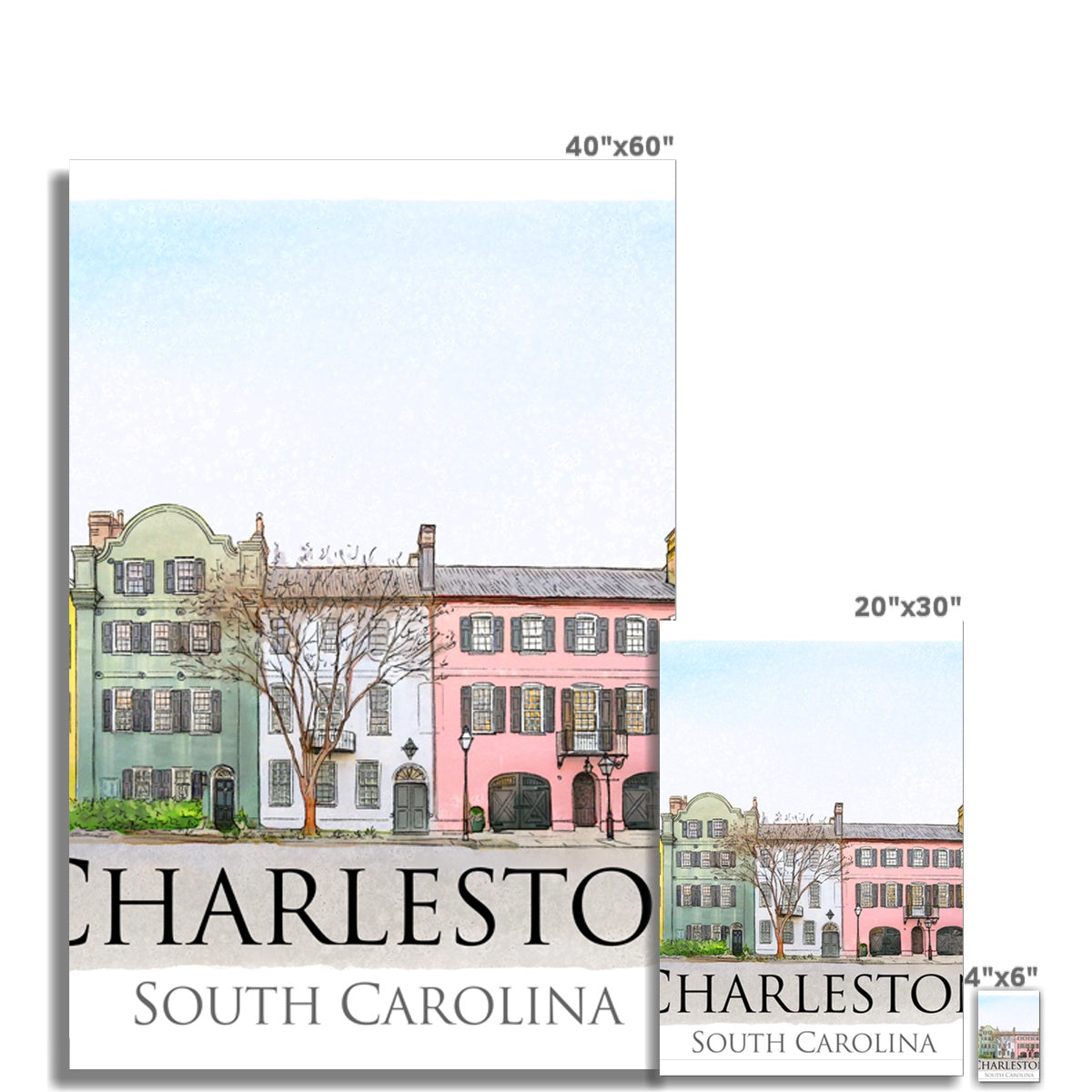 Charleston Rainbow Row Photo Art Print