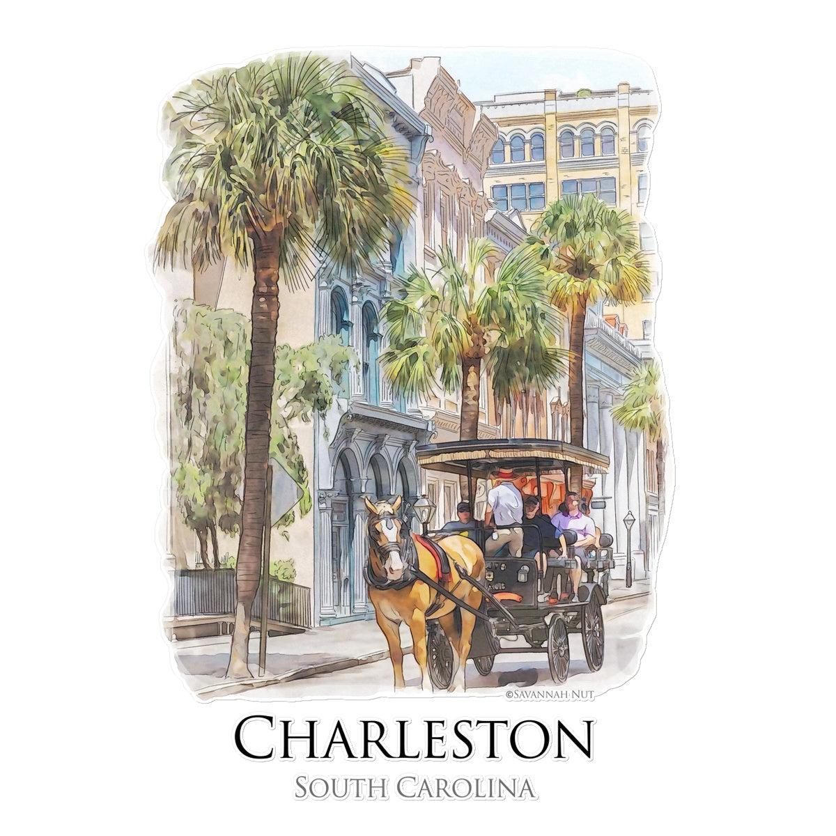 Charleston Carriage Tour Temporary Tattoo