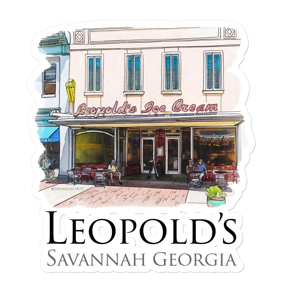 Leopold's Ice Cream Savannah Sticker