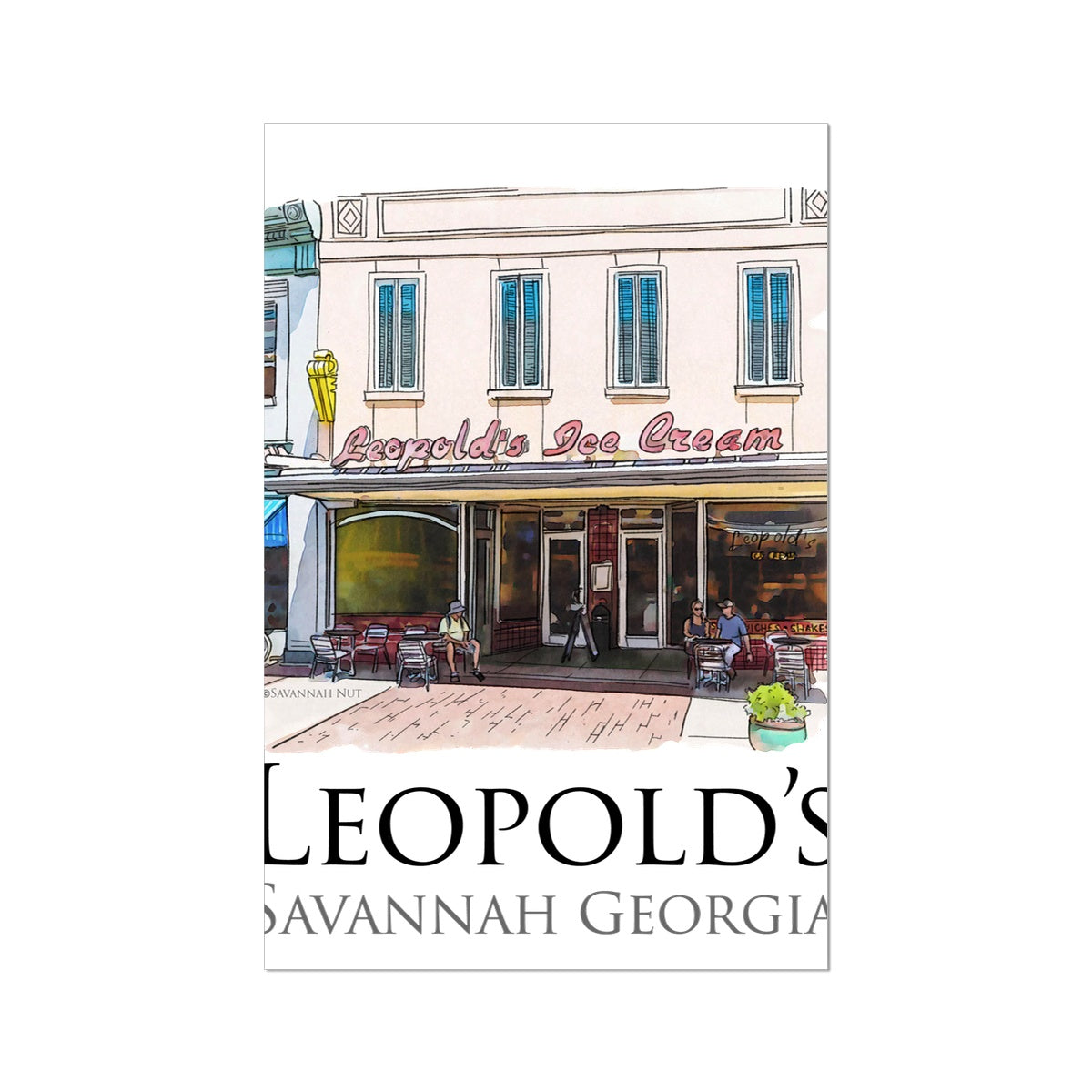 Leopold's Ice Cream Savannah Hahnemühle Photo Rag Print