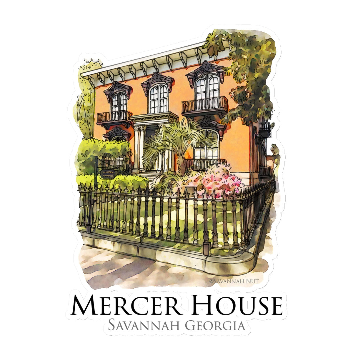 Mercer House Savannah Georgia Sticker