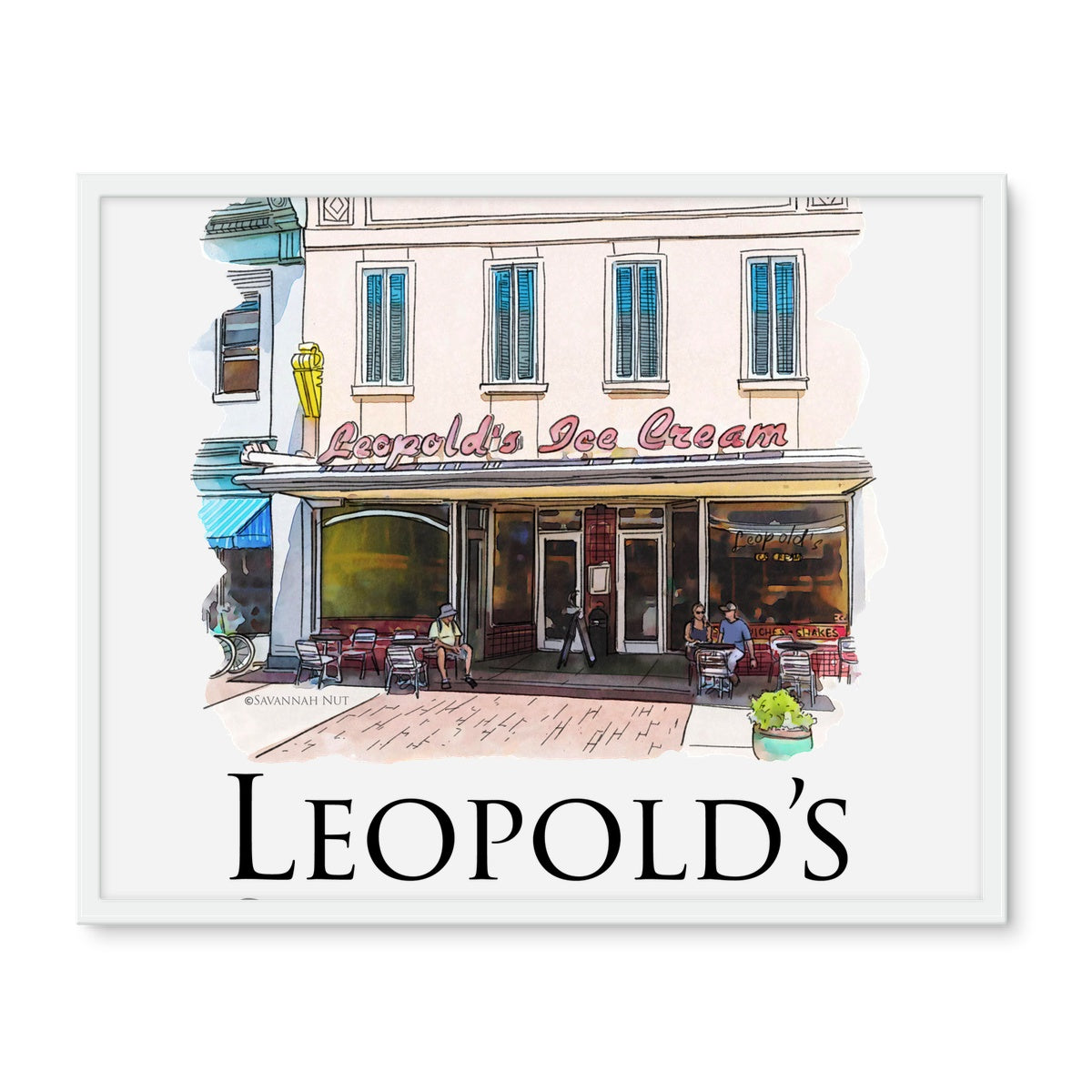 Leopold's Ice Cream Savannah Framed Photo Tile