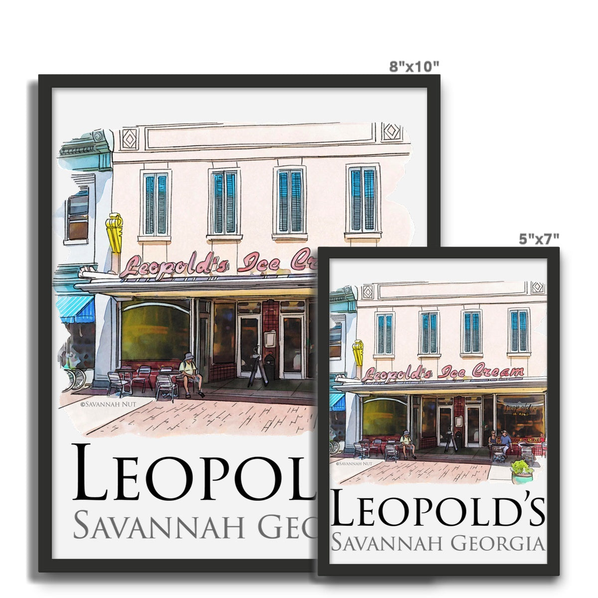 Leopold's Ice Cream Savannah Framed Photo Tile