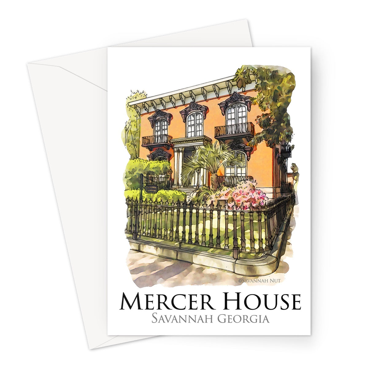 Mercer House Savannah Georgia Greeting Card