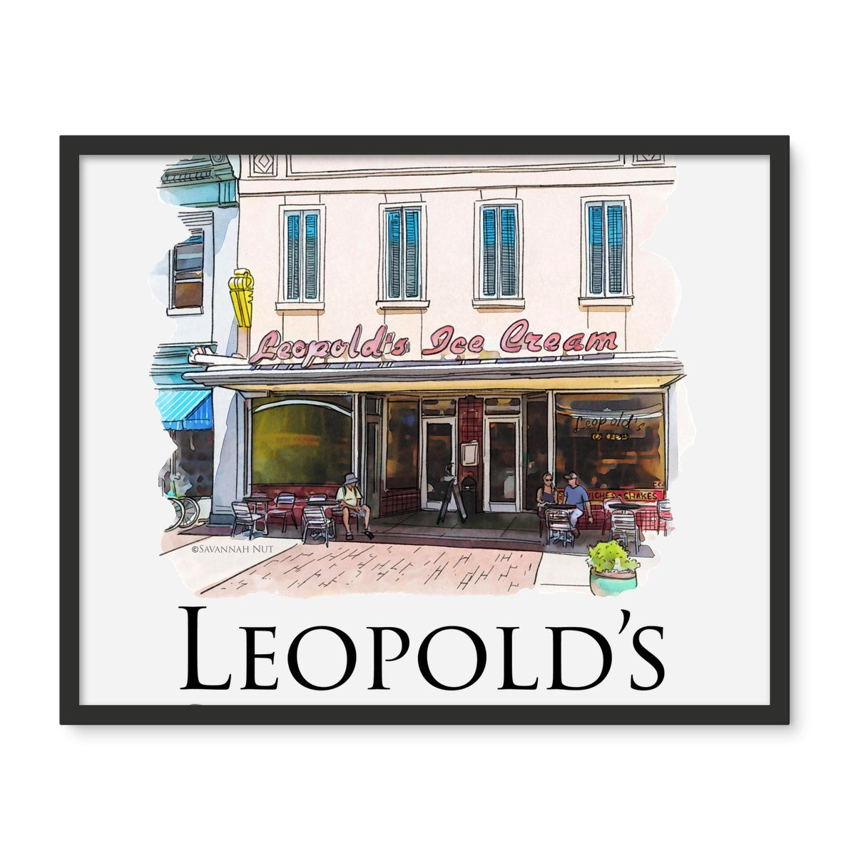 Leopold's Ice Cream Savannah Framed Photo Tile