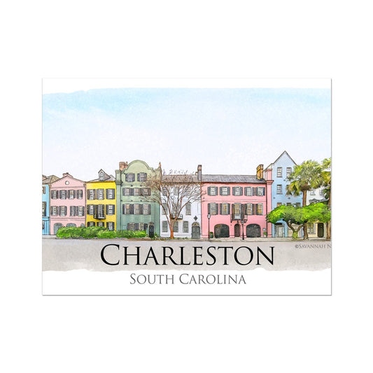 Charleston Rainbow Row Wall Art Poster