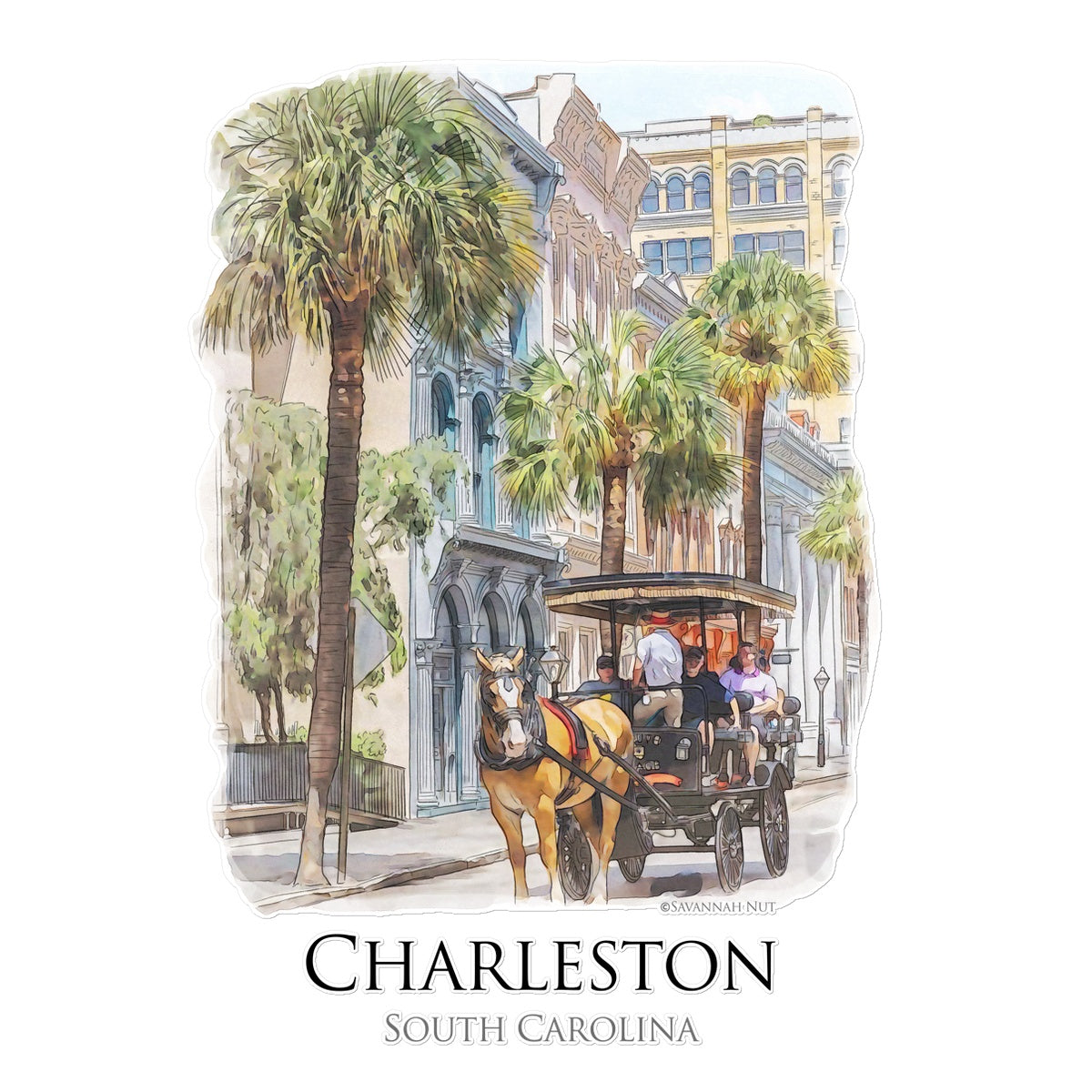 Charleston Carriage Tour Temporary Tattoo