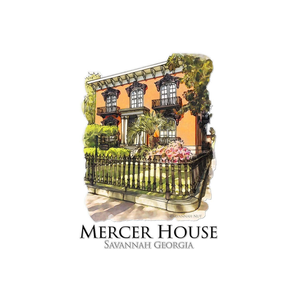 Mercer House Savannah Georgia Temporary Tattoo